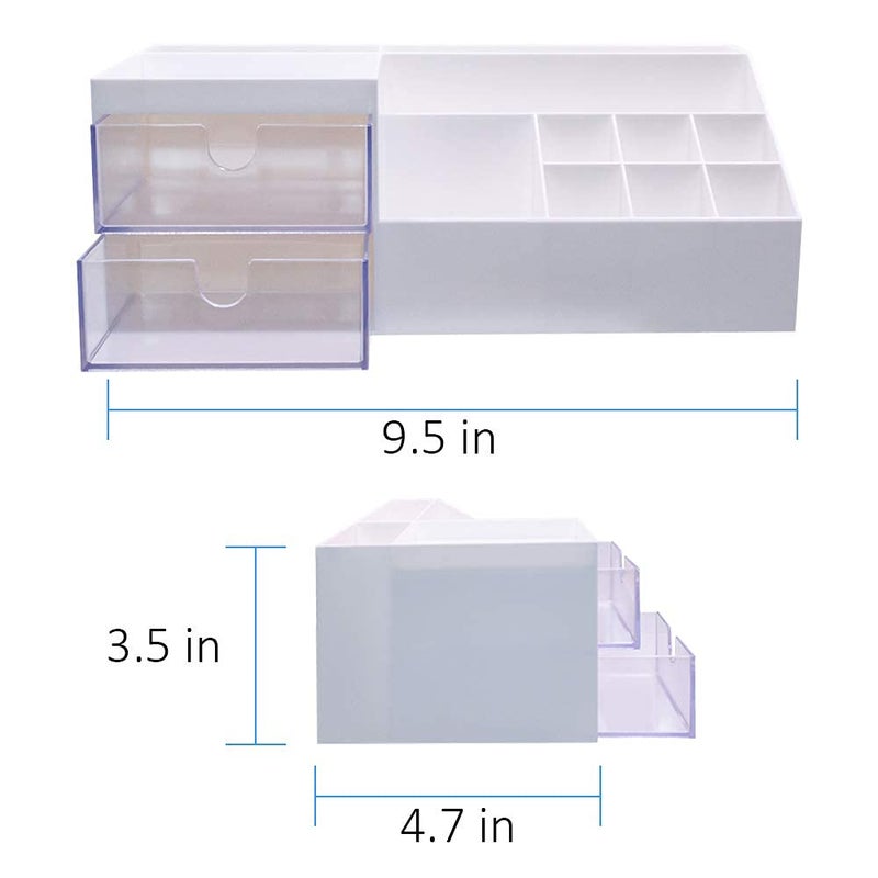 Granvela Multi-Functional Desk Organizer | Bedside Storage Box with Drawers for Home, Office, and School | Makeup Display and Storage Box- Size: Small (9.5 x 4.7 x 3.5 inches) - Image 3
